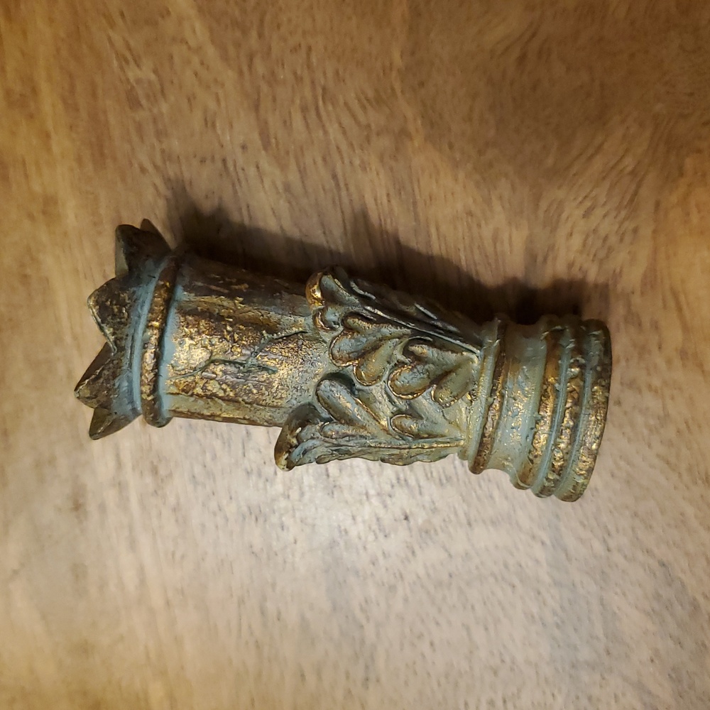 NWOT Vintage Gold and Blue Patina Decorative Lamp Finial - Picture 5 of 5